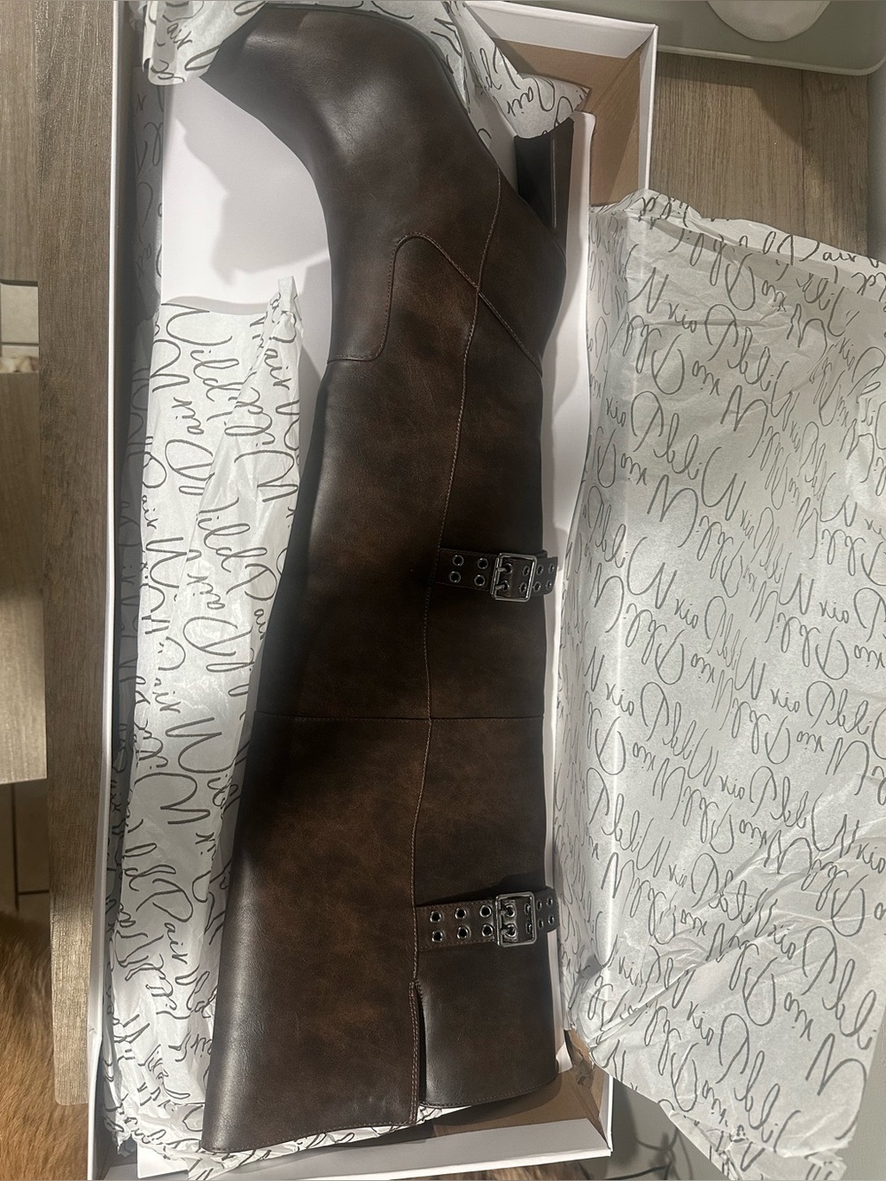 Knee high brown boots